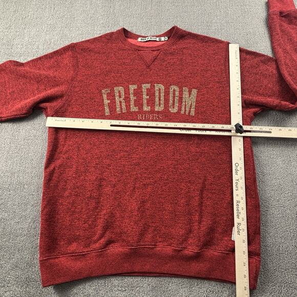 Iron And Resin Sweater Adult Extra Large Red Long Sleeve Casual Moto Men's - Picture 9 of 13